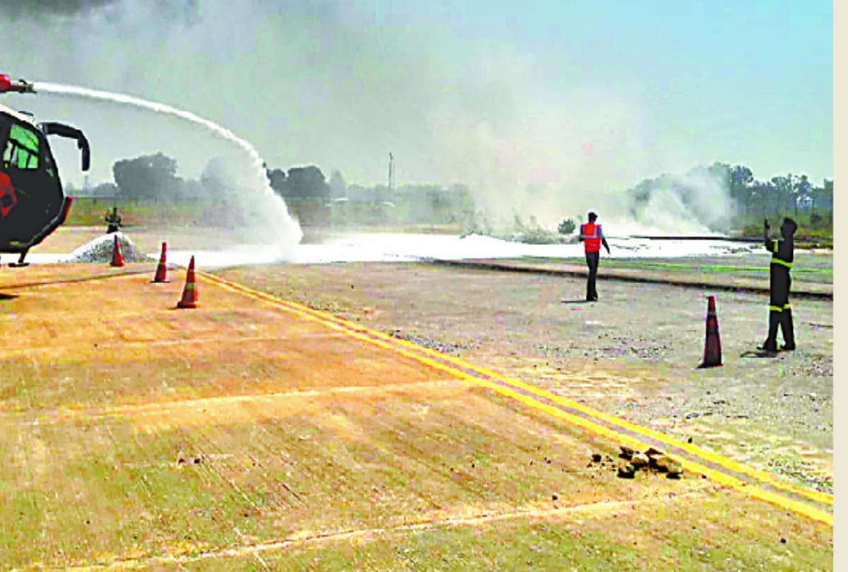 mock drill at lucknow amausi airport