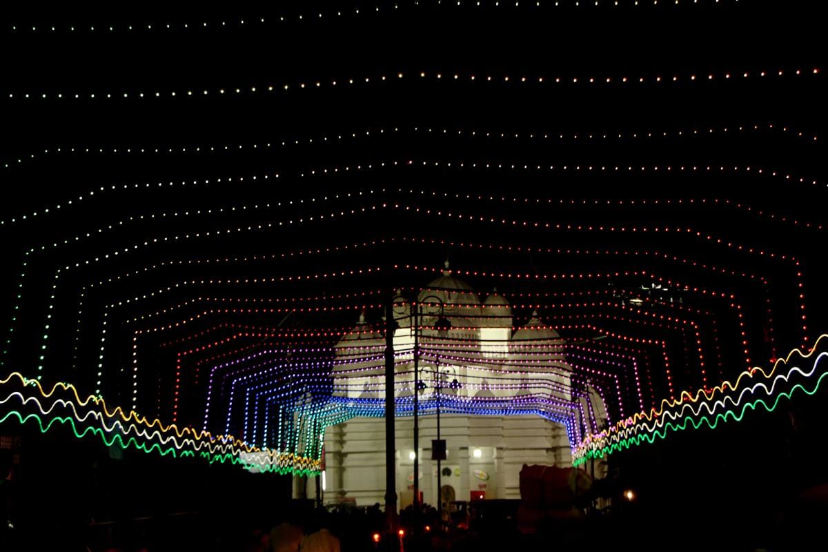 celebration of durga puja 2018 in varanasi pandal and the decoration