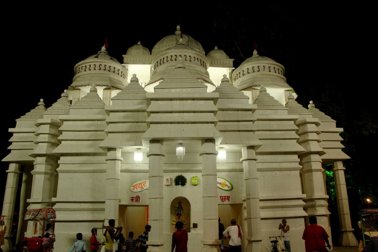 celebration of durga puja 2018 in varanasi pandal and the decoration