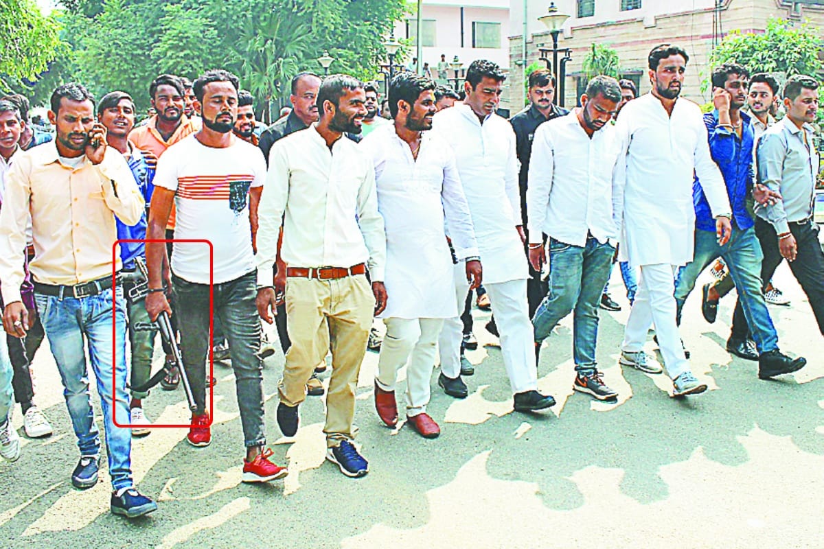 Election date in CCSU meerut is not fixed but Student leaders showing gun openly in campus