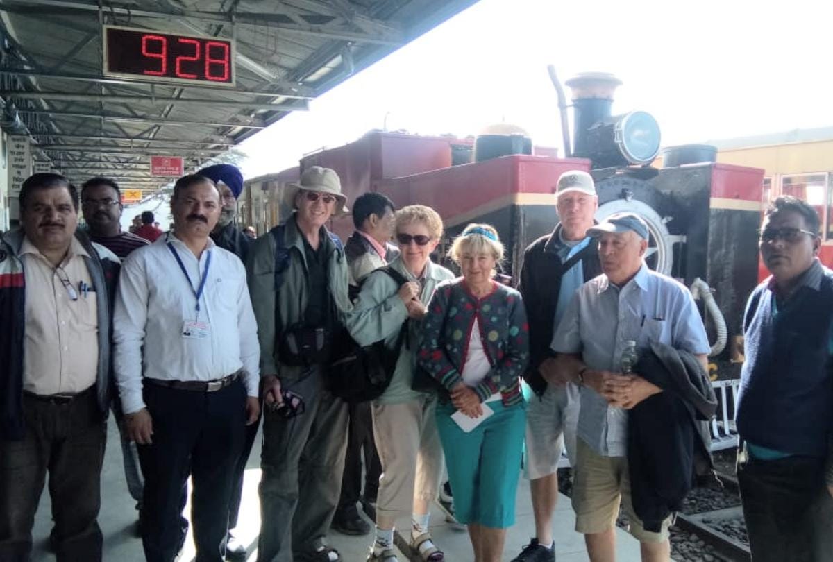 113 year old engine booked by British tourists run on shimla kalka railway track