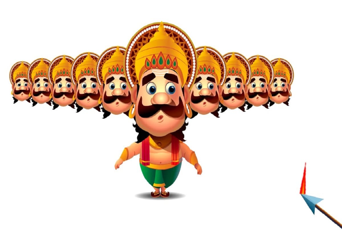 viral images, messages of dussehra in social media platform