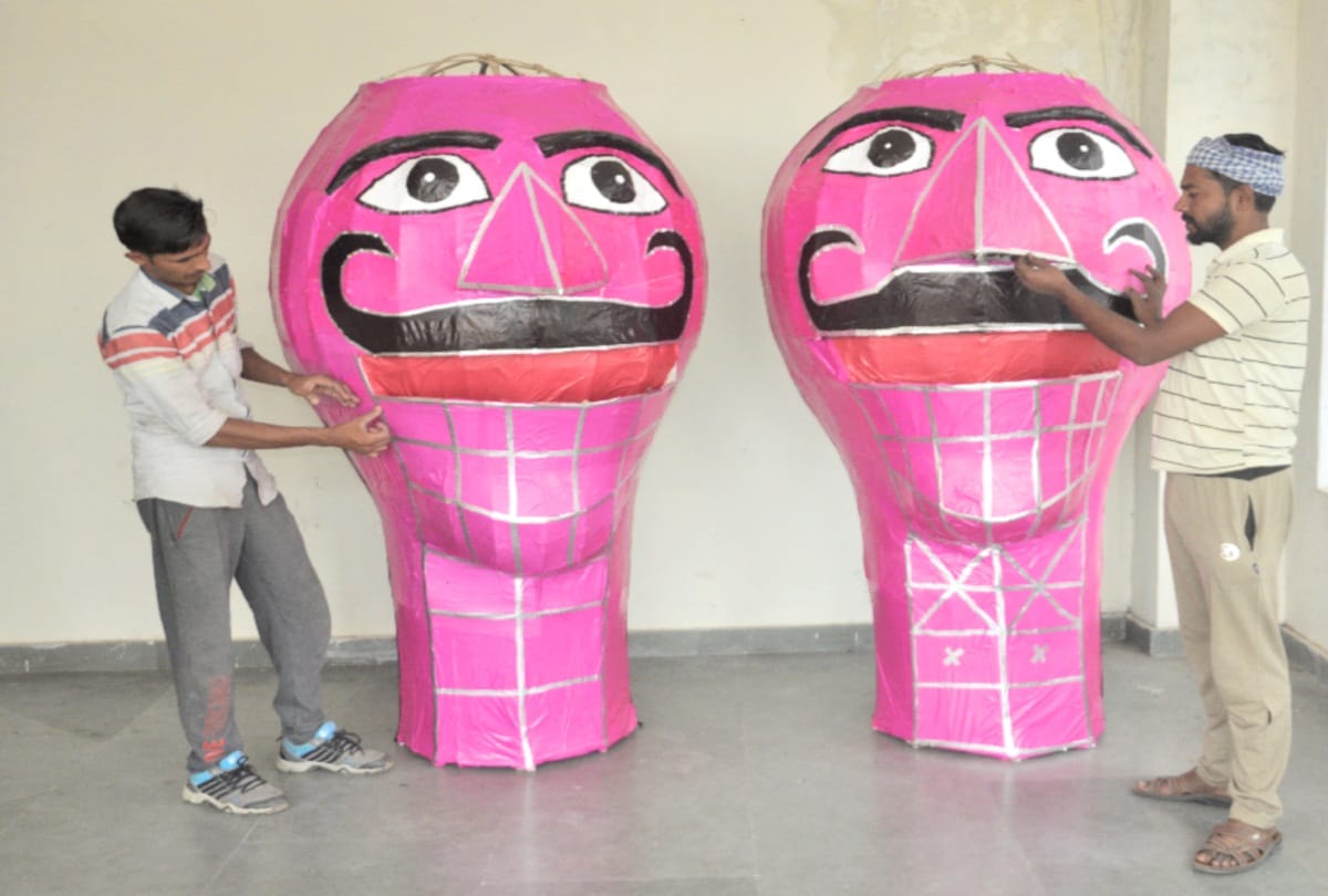 Statues of Ravana, Kumbhalan were made up by generation of Muslim artisans in Nahan city