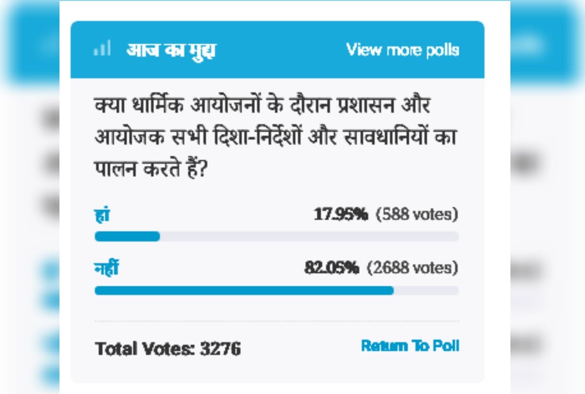 Amar Ujala Poll: administrators and organizers not follow rules in religious events
