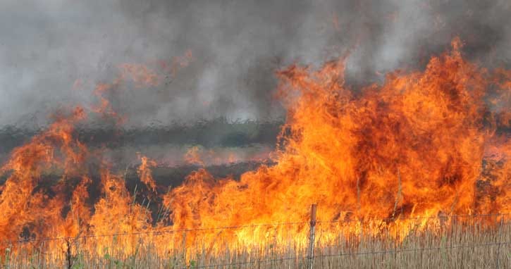 fire in shop goods crash