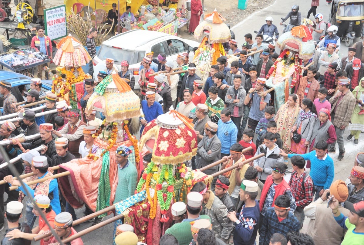 The great jaleb of Lord Narasimha in International Dussehra Festival kullu