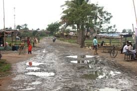 damage road before repair visarjan