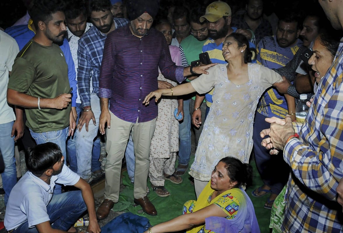 A big rail accident in Amritsar of Punjab