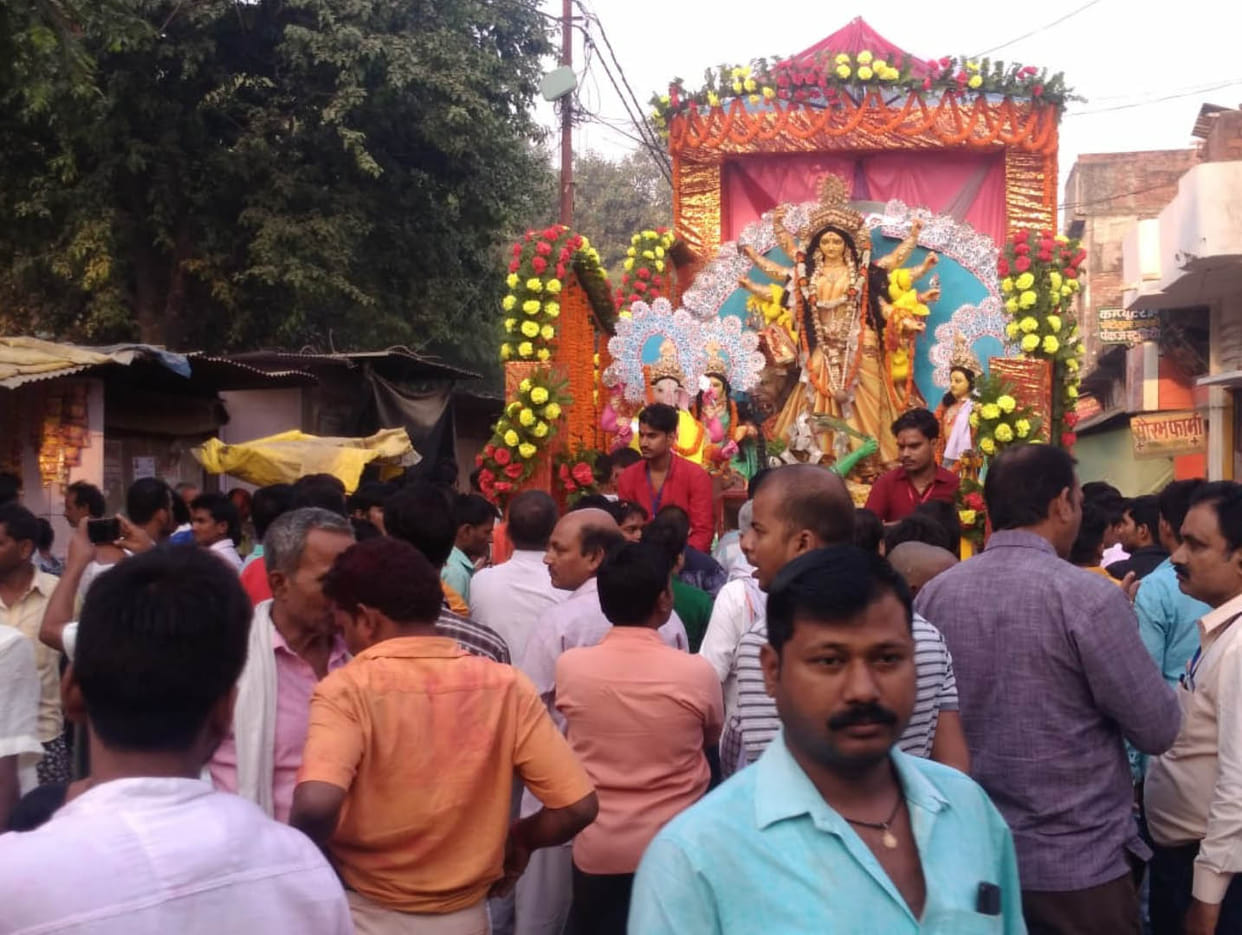 Durga statues immersed in Tamasas