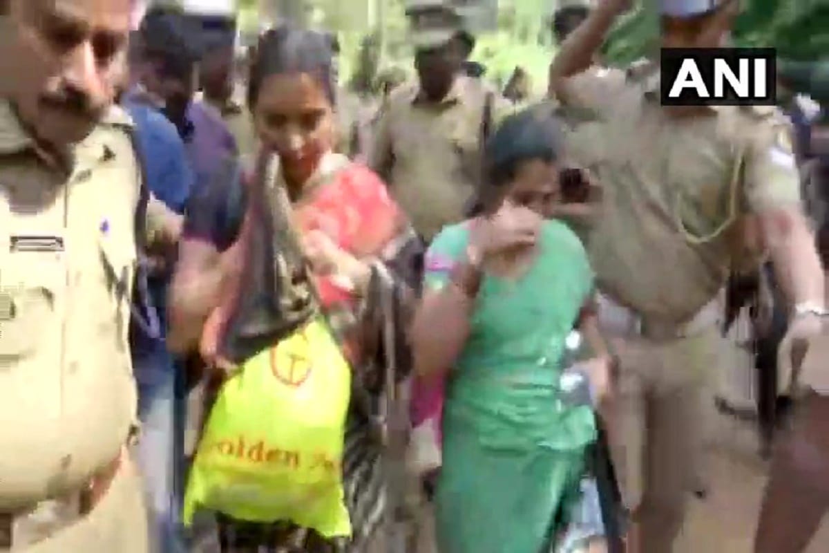 Two women prevented from climbing Sabarimala hills
