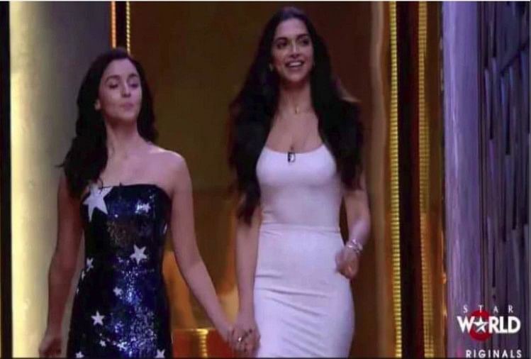 deepika padukone white dress koffee with karan