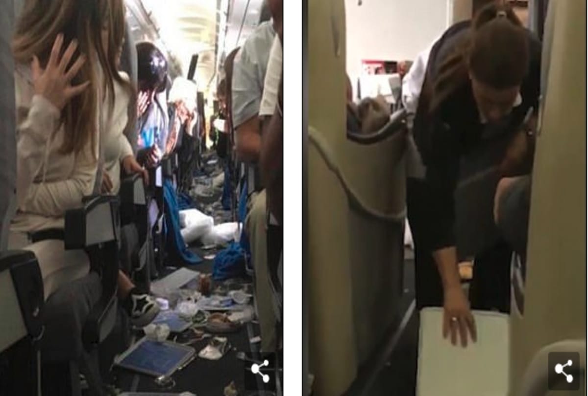 Aerolineas Argentinas Flight hell cabin left disarray plane hit severe turbulence