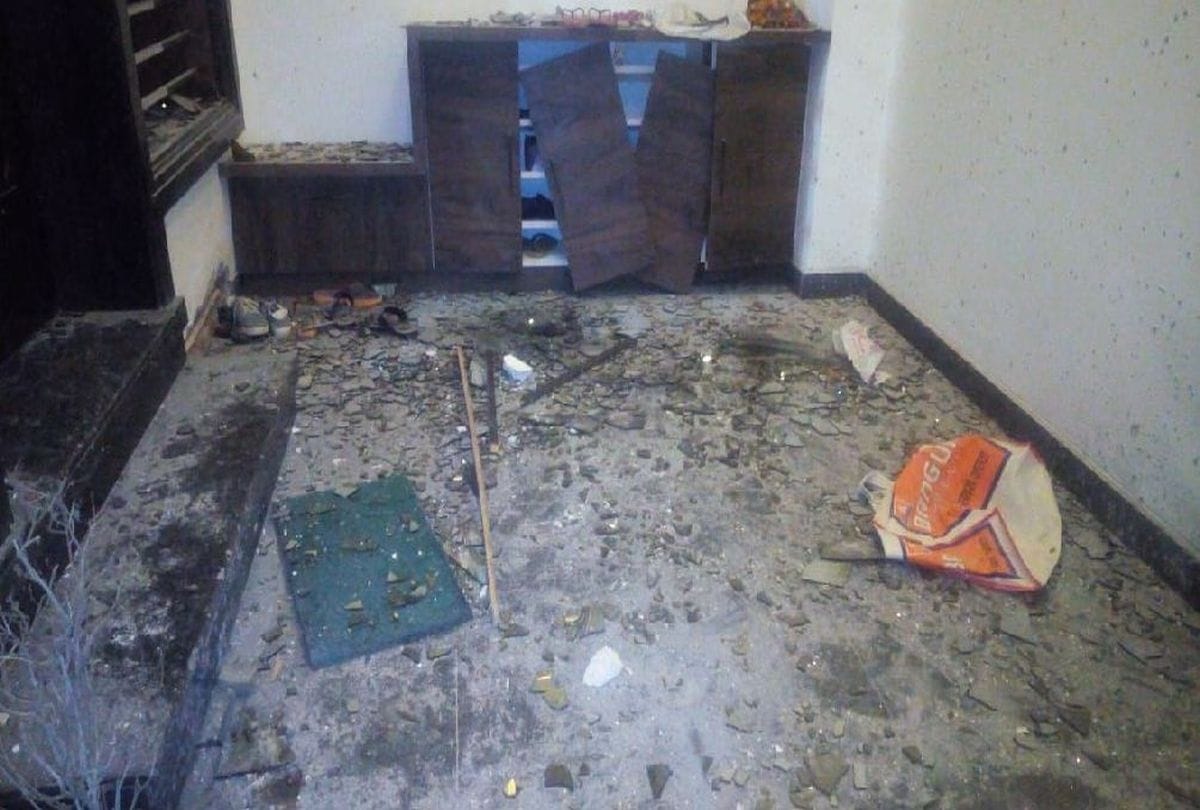 bomb blast in businessman's house in mainpuri