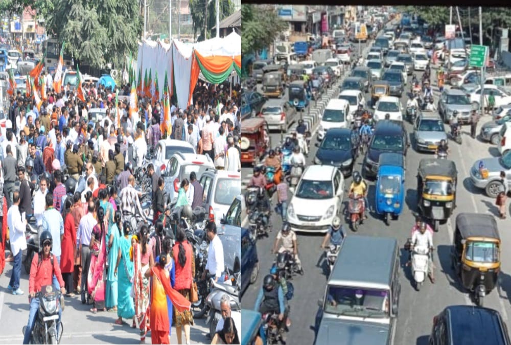 People suffer Traffic jam during uttarakhand Nikay chunav Nomination procession