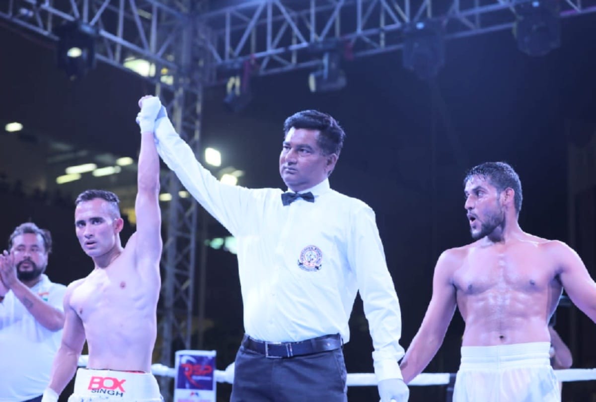 Hansraj Thakur of Saraj mandi won Pro-boxing fight in Faridabad