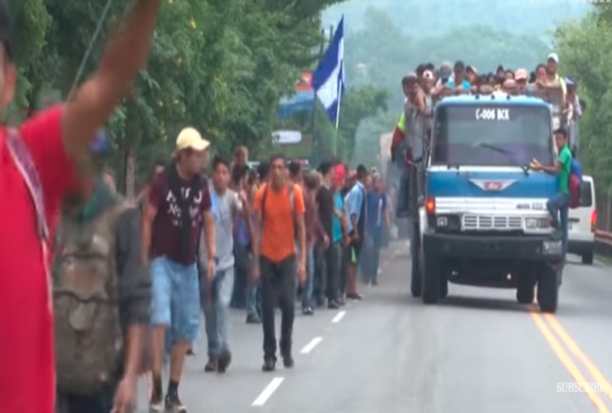 The bridge change into a migrant camp