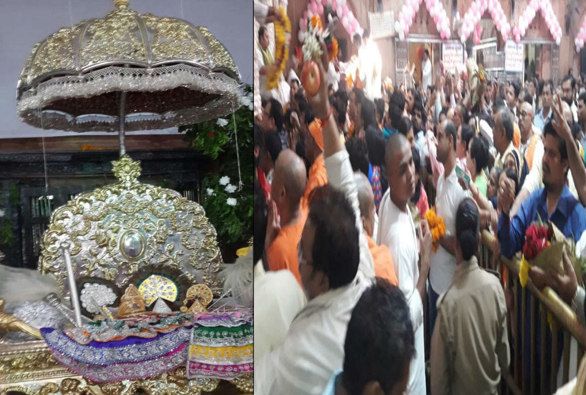 Sharad Purnima 2018 devotees crowd gathered at Banke Bihari Temple