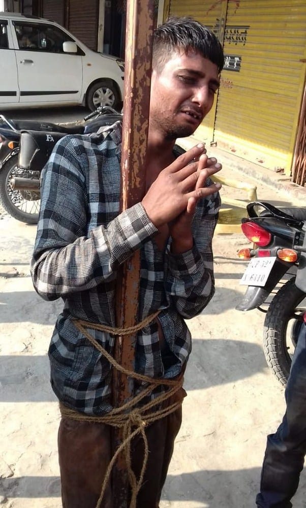 a youth beaten in alegation of theft