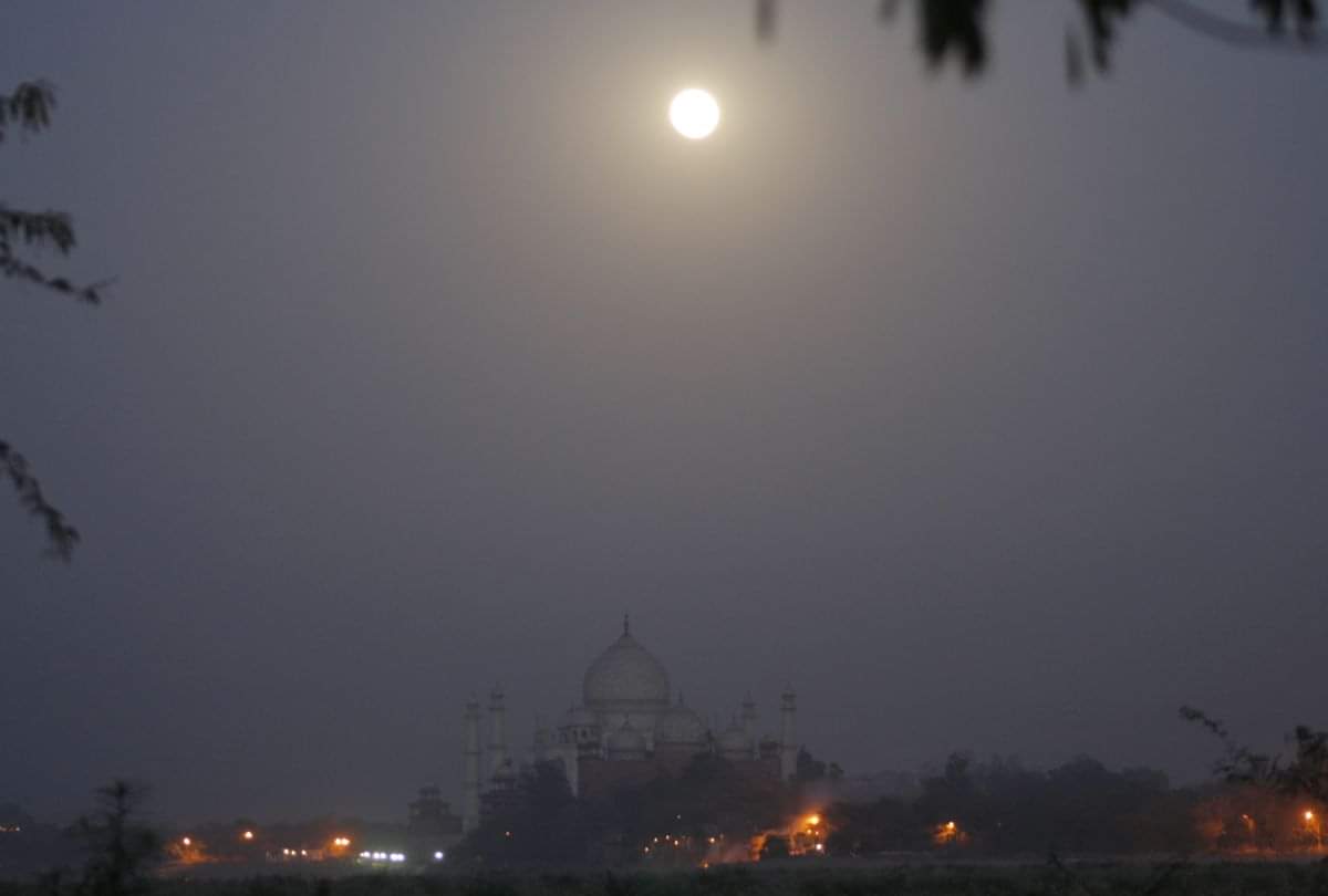 Taj Mahal Moon Night View On Sharad Purnima 2021