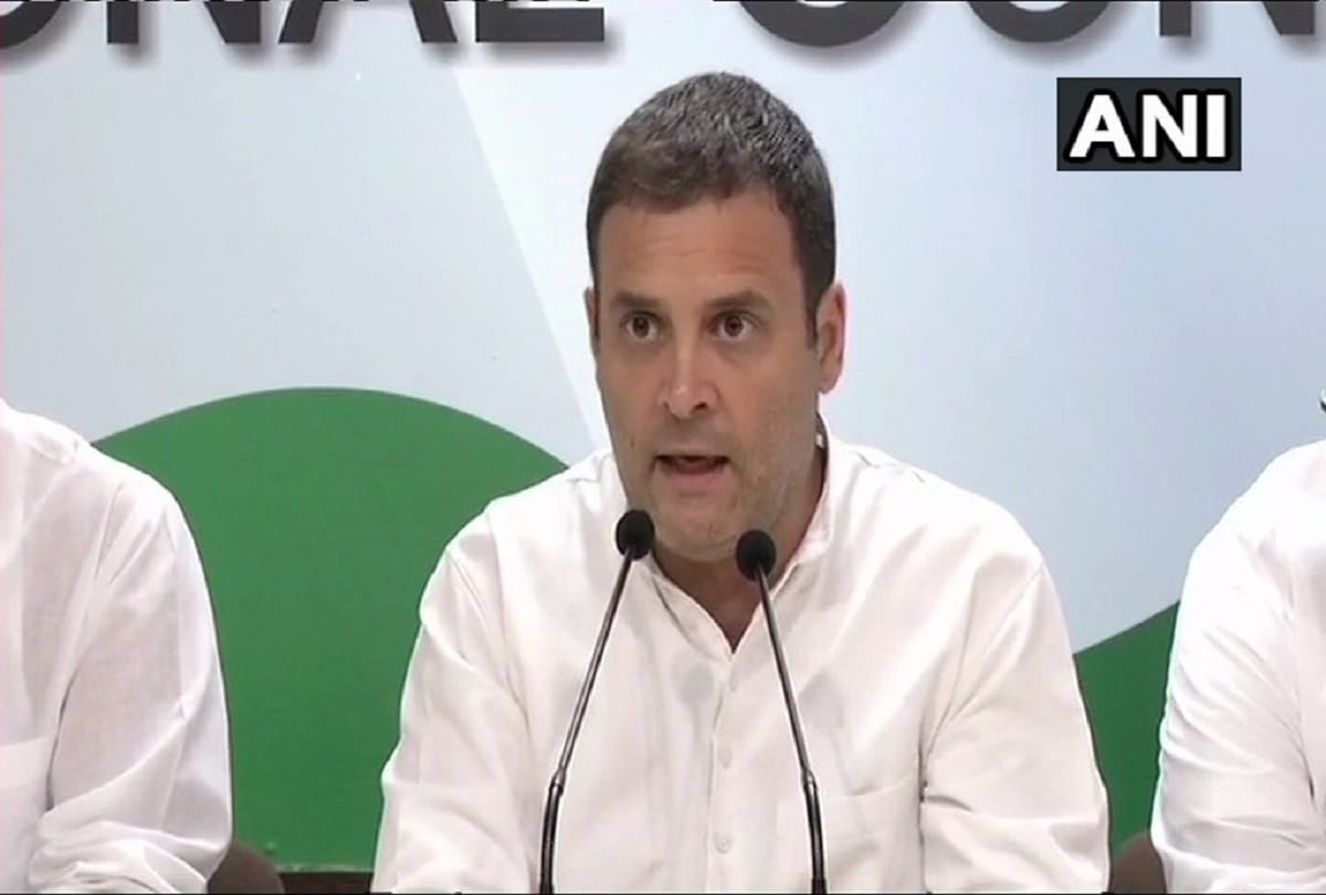 Congress President Rahul Gandhi briefs the media in Delhi over CBI ussue