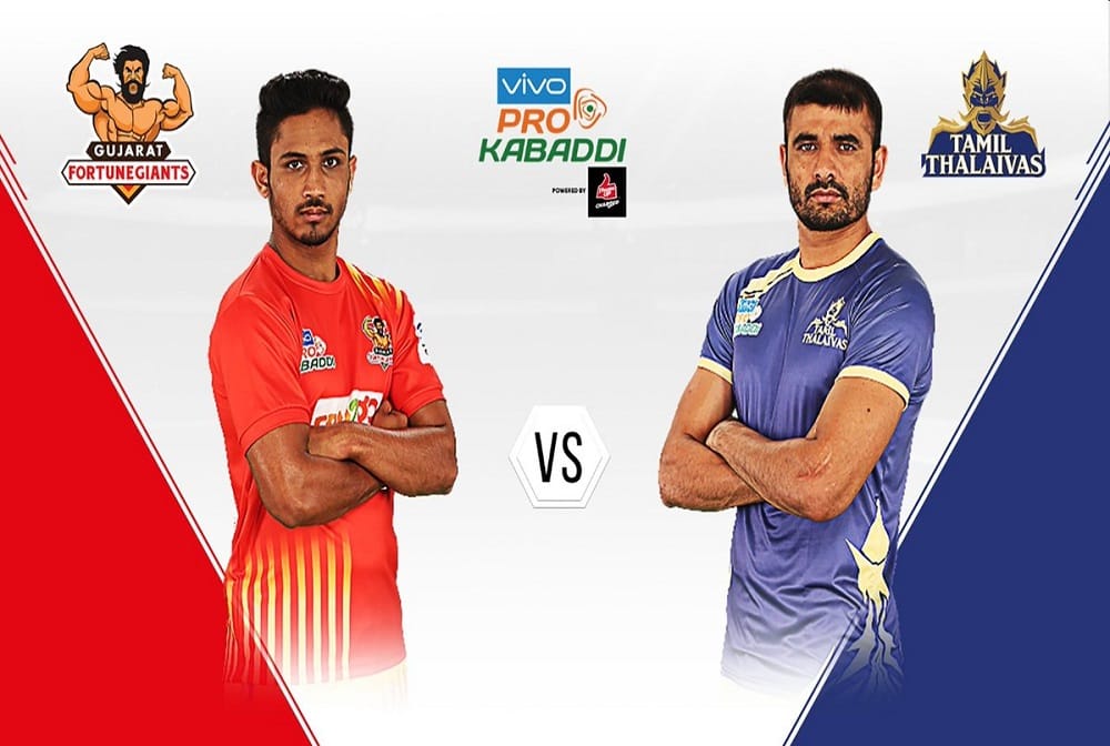 Gujarat FortuneGiants vs Tamil Thalaivas pro kabaddi 2018 live match updates