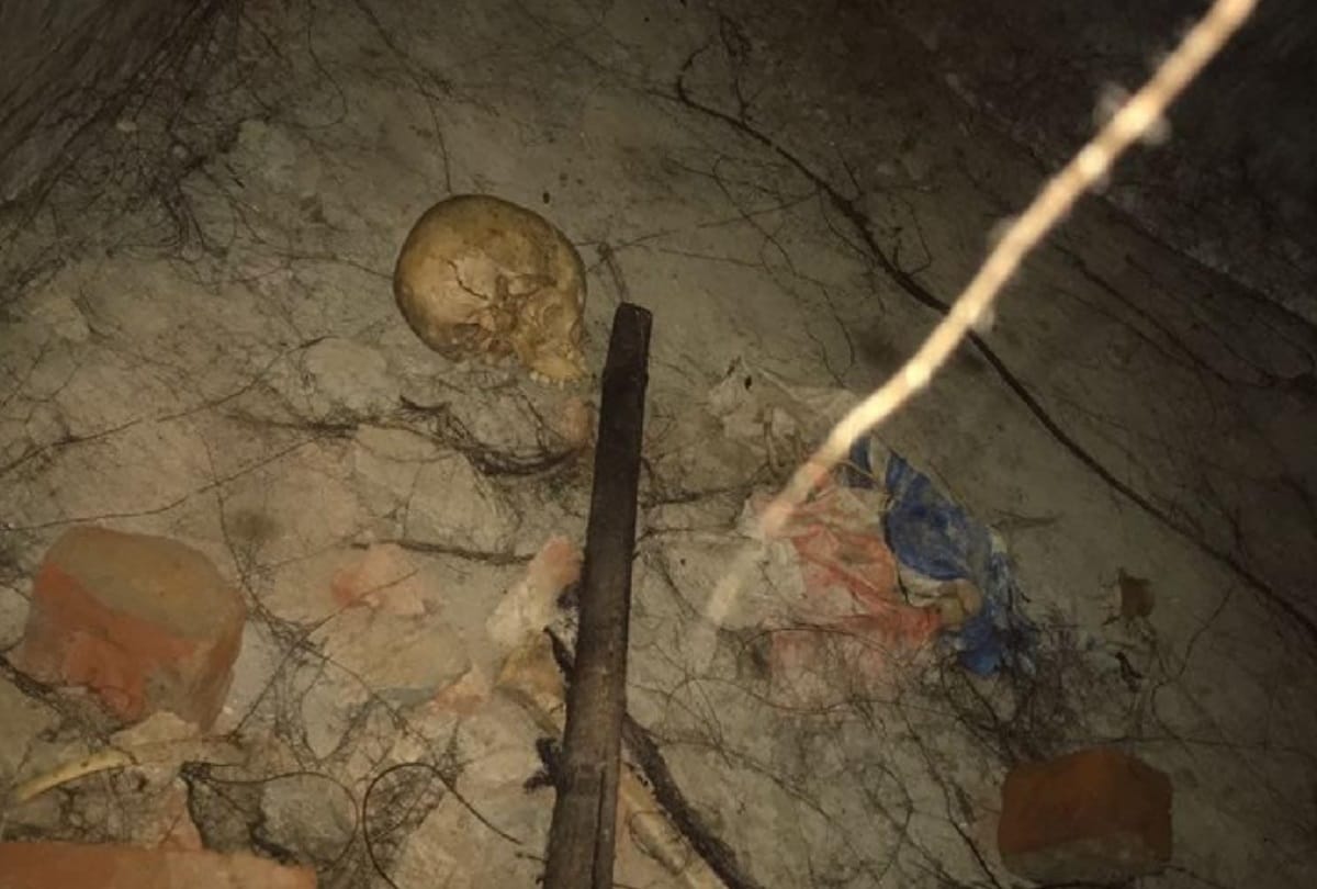 A family from Mukhmelpur said human skeleton found in school that his 13 year-old son Javed skeleton