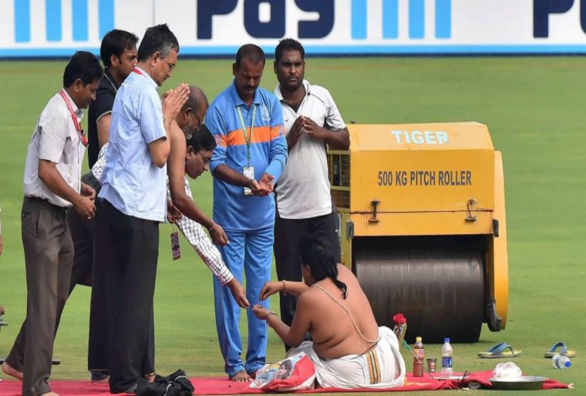 INDvWI: Msk prasad involved himself in pitch puja performed in Vizag before second ODI