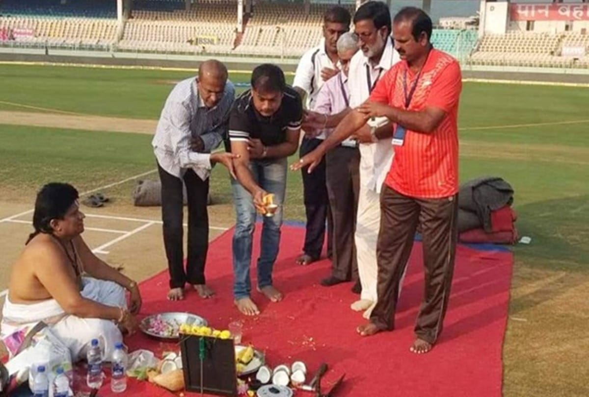 INDvWI: Msk prasad involved himself in pitch puja performed in Vizag before second ODI