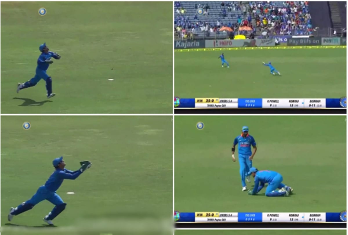 IND v WI: MS Dhoni takes a superb catch against West Indies in Pune odi