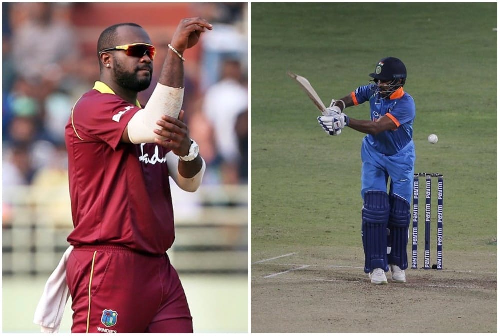 Ashley Nurse celebrate different way after taking wicket of shikhar dhawan
