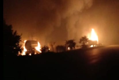A gas tanker had exploded on Yamuna expressway after it rammed into another gas tanker in Mathura