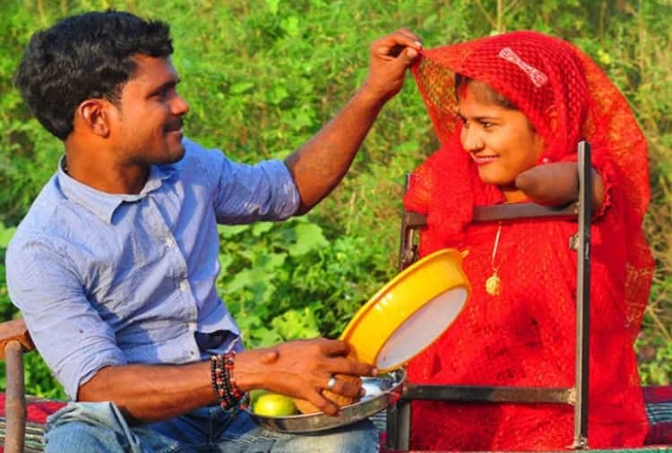 unique karva chauth of disable couple of chandigarh