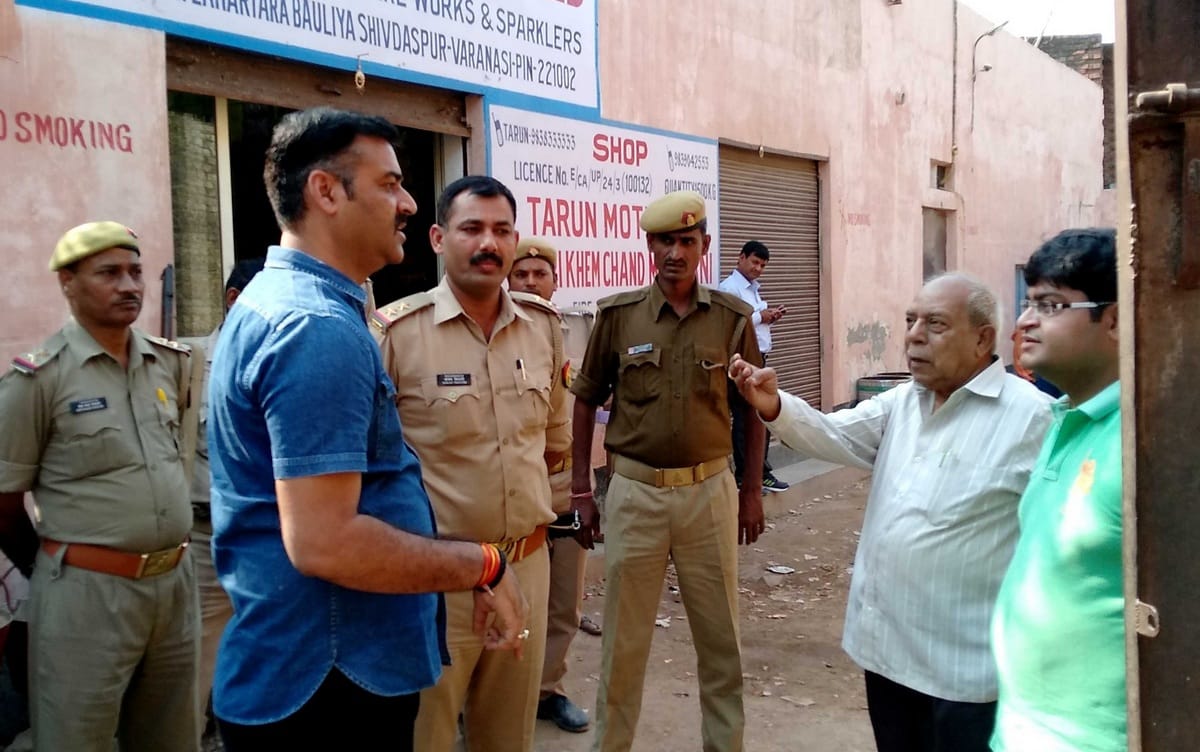 Varanasi police found illegal cracker during raid on trader
