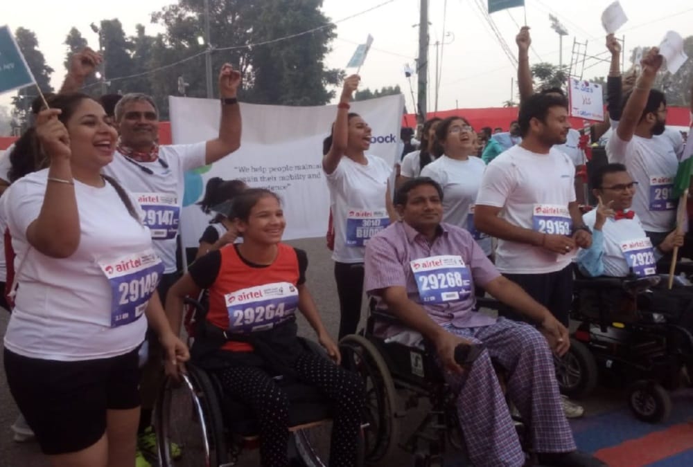 Handicapped Athlete Garima Joshi wins Airtel Delhi Half Marathon Wheelchair
