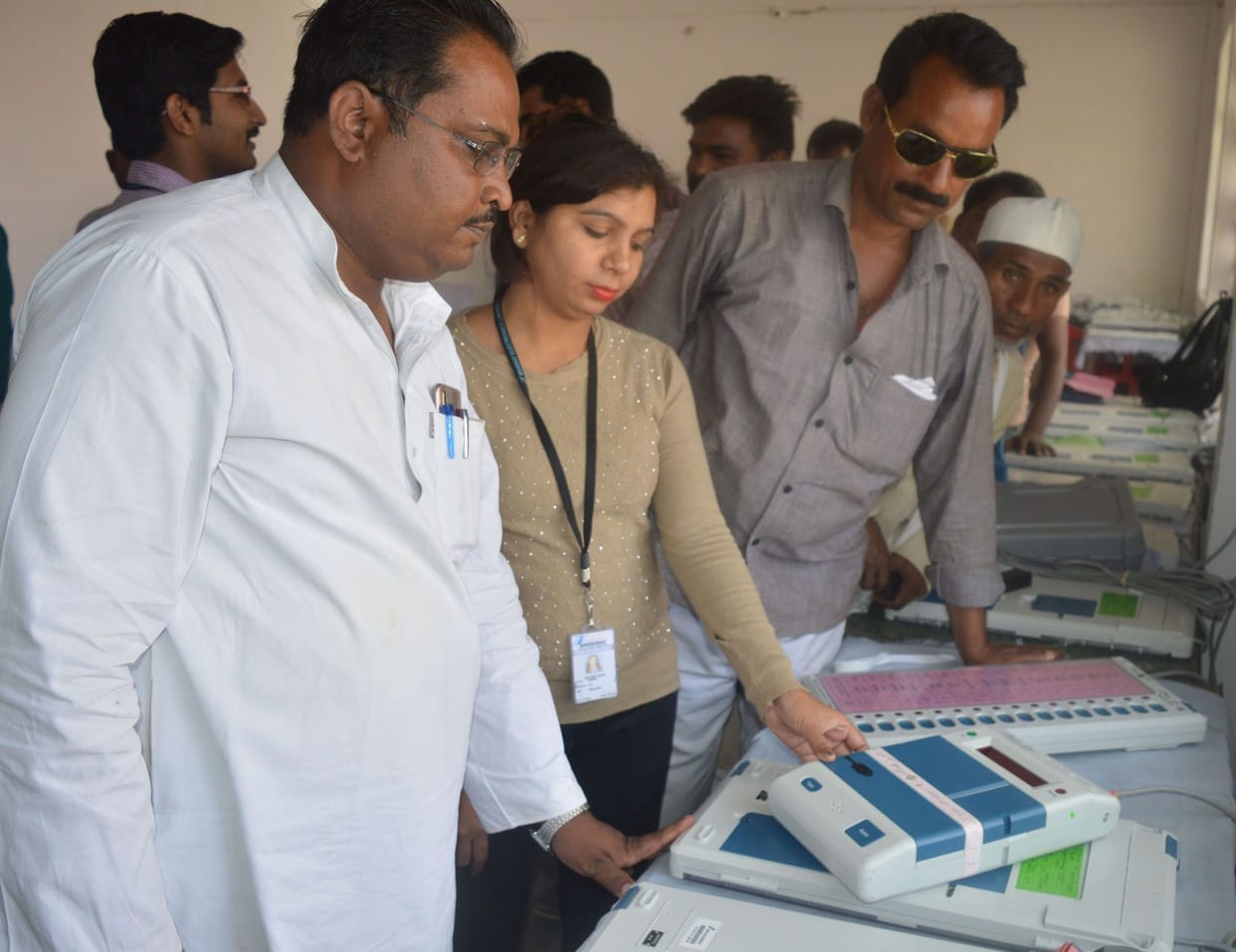 for checking evm  a team come from bangluru