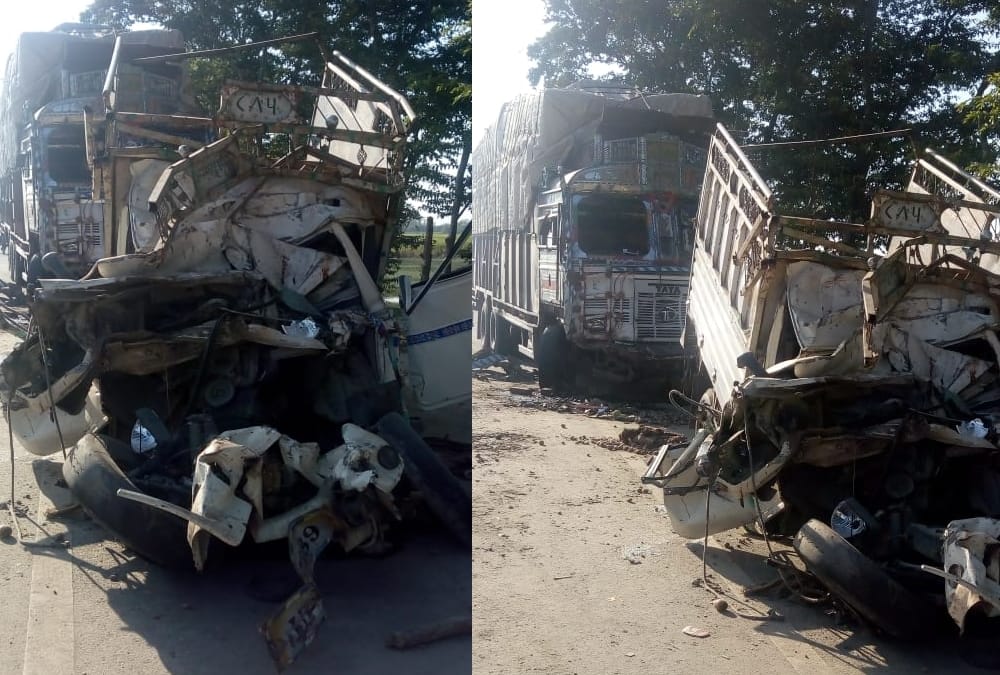 truck and pickup accident in bahraich