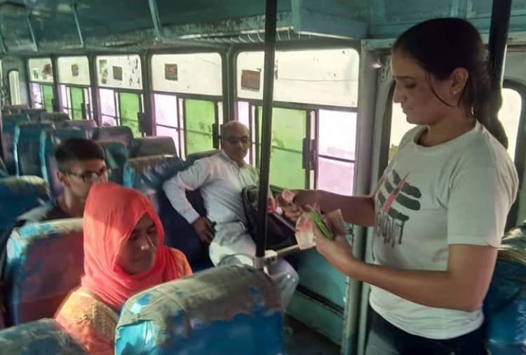 Two daughters Mother Sharmila Becomes Haryana Roadways Bus First Lady Conductor