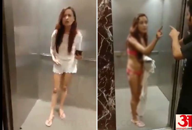 model megha sharma strips in front of police video viral