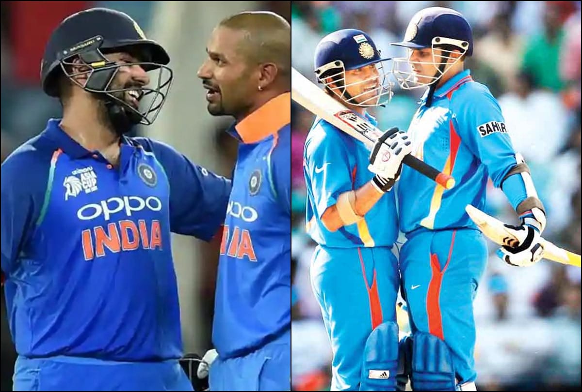 rohit sharma and shikhar dhawan breaks sachin tendulkar and virender sehwags partnership record
