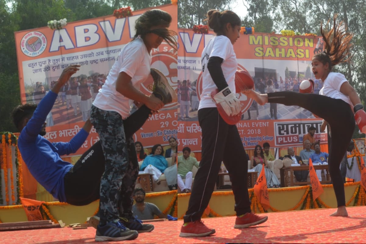 ABVP trained meerut daughters for self defense training in ccsu