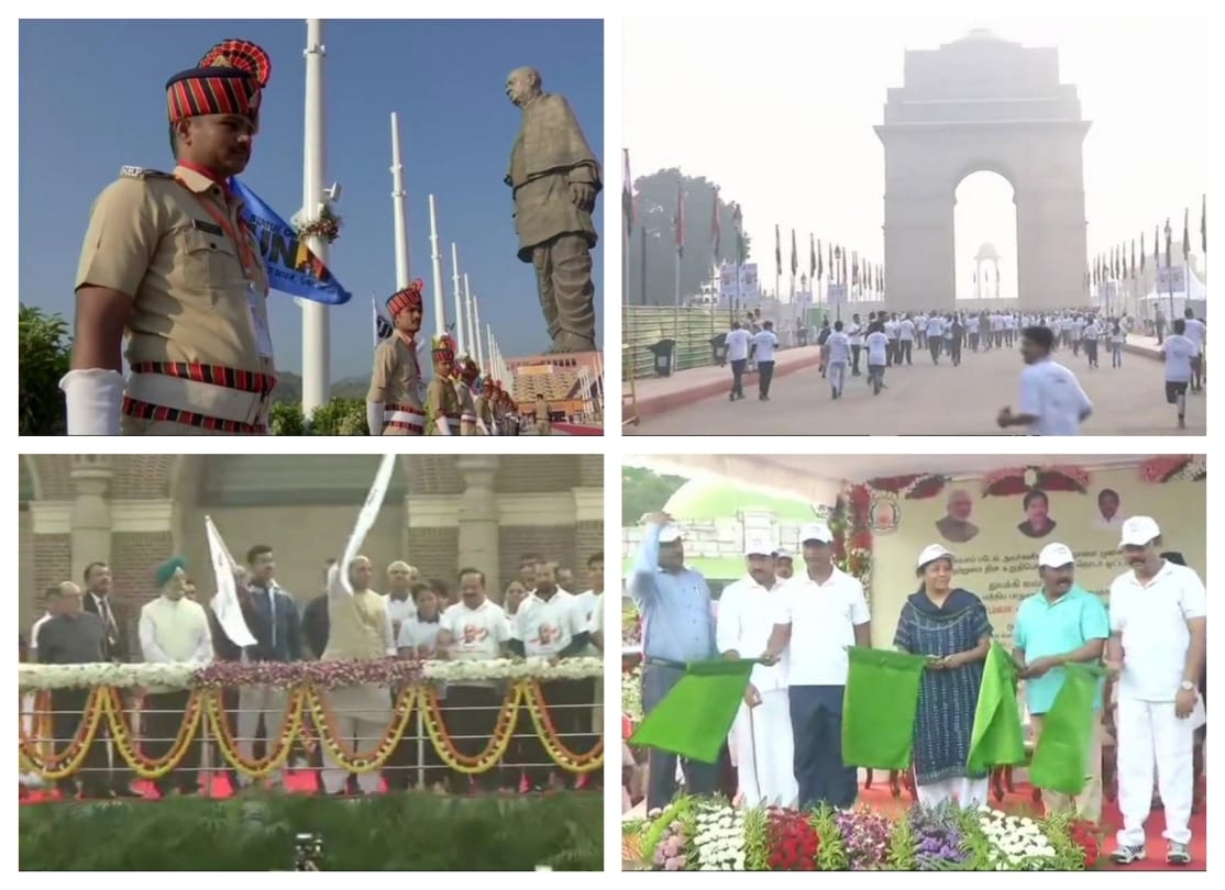 Pictures of run for unity on birth anniversary of Sardar Patel