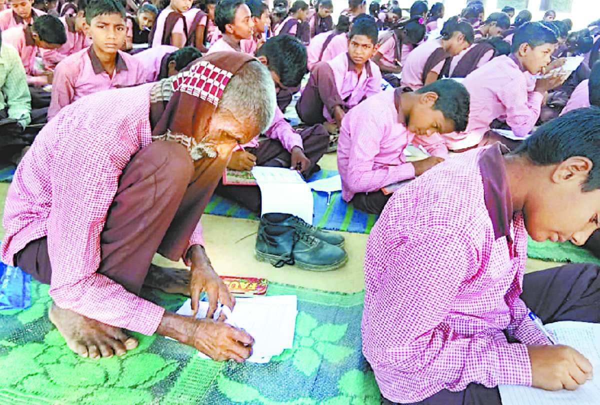 nanhe lal gave half yearly exam of eighth class at the age of 68 in amethi