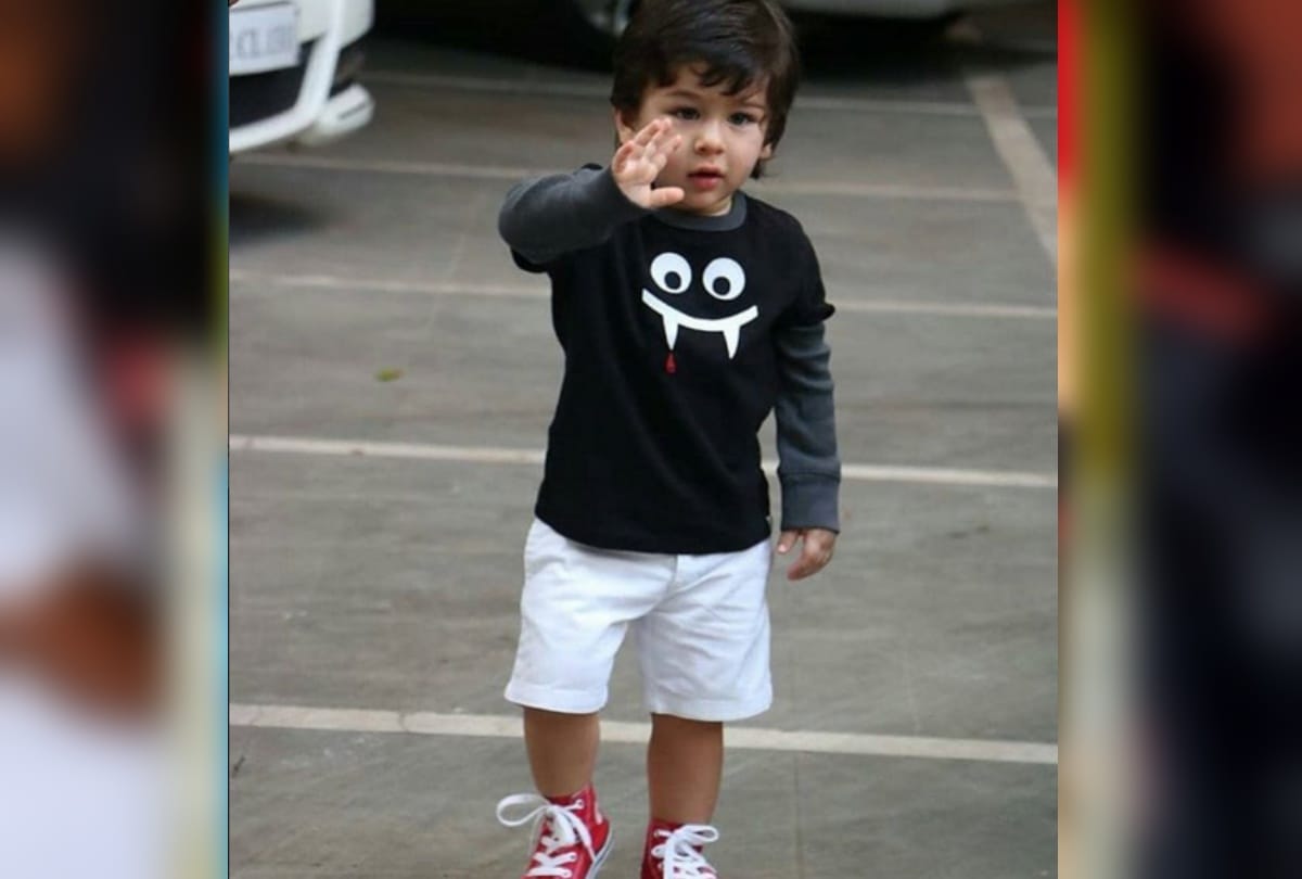 after long time taimur comes out attend Halloween party says no to paparazzi