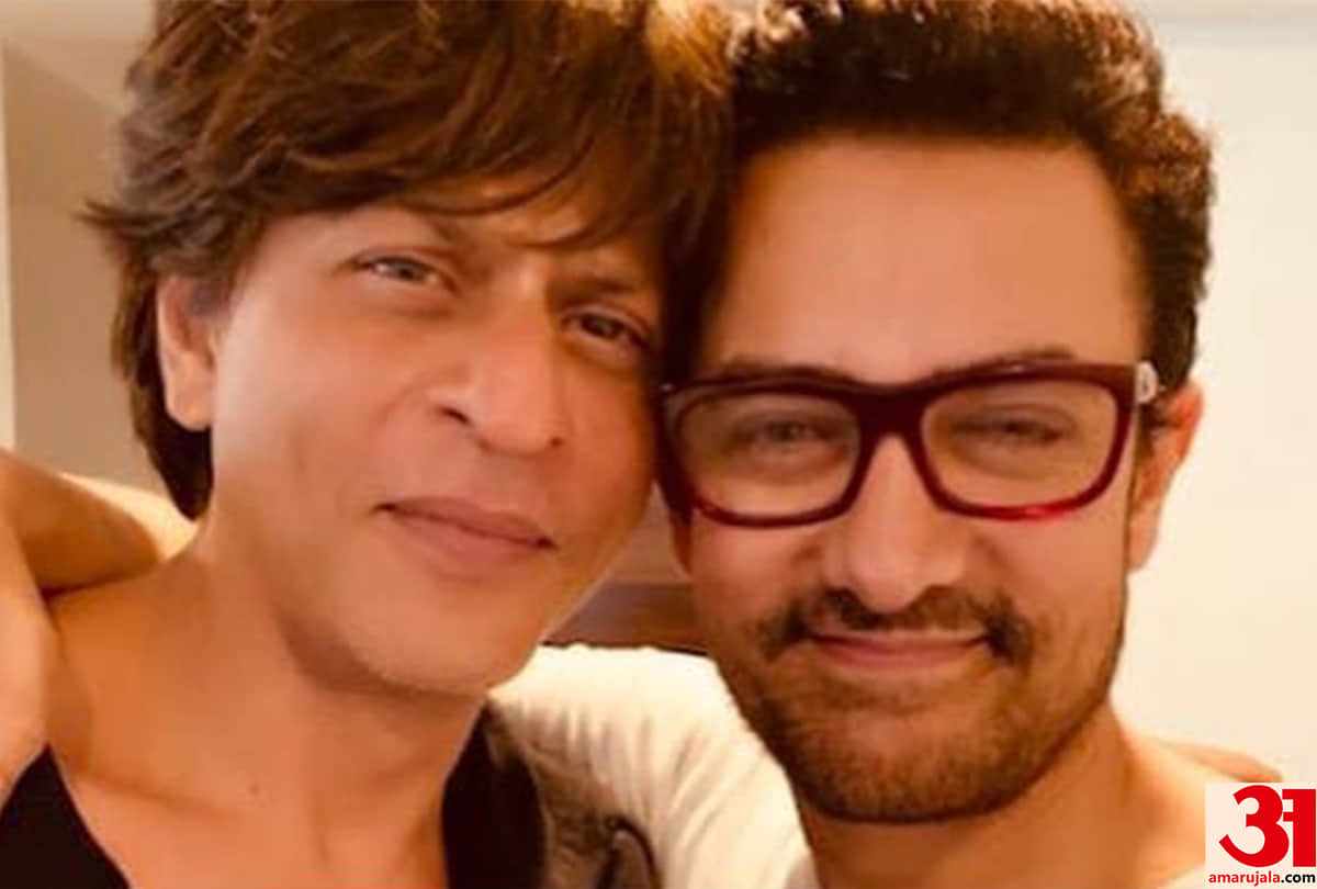 amir khan celebrate shahrukh birthday with Zero poster