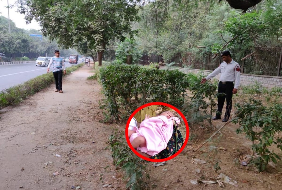 delhi traffic police cop saves a new born thrown in bushes at rk khanna stadium admitted safdarjung