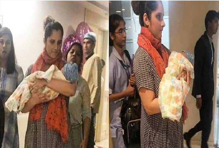 Sania Mirza first picture with baby boy viral spotted while leaving the hospital