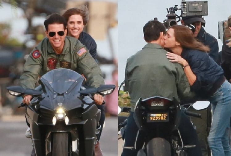 After 32 years Tom Cruise recreates motorbike scene with Jennifer Connelly for Top Gun film sequel