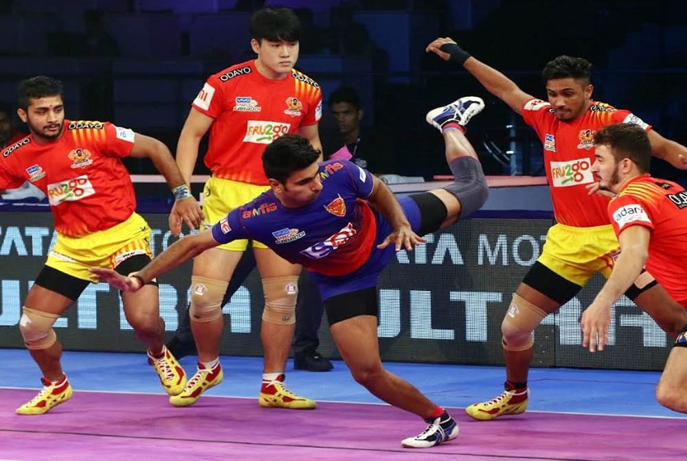 Gujarat Fortunegiants beat Dabang Delhi K.C. by 45-38 in pro kabaddi 2018