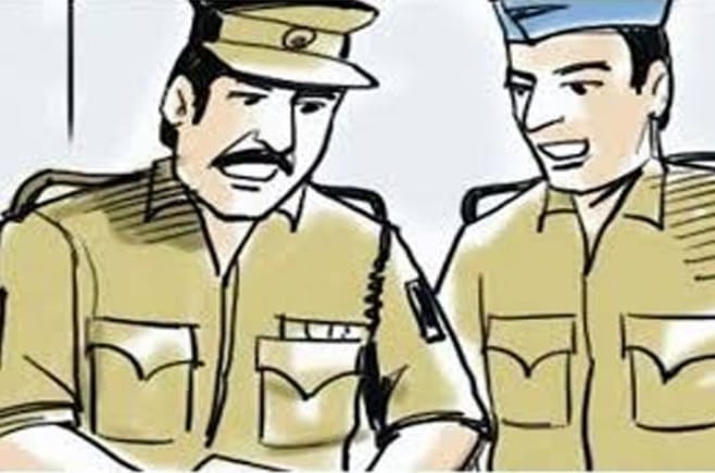 A man arrested for misbehaving with the policeman