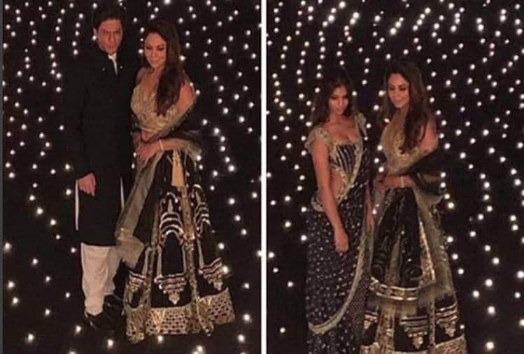 suhana khan wore black saree at shahrukh khan diwali party